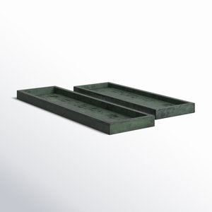 Plateau de service noir de luxe avec poignées dorées, plateau rectangulaire décoratif en bois pour la maison et l'hôtel - Product Image 3