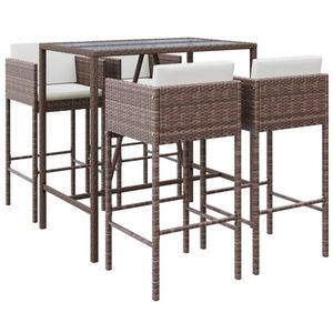 Grand ensemble de bar de jardin en rotin PE brun, durable et élégant, pour une expérience de repas en plein air optimale - Product Image 2