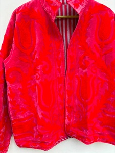 Veste d'hiver réversible brodée en velours Suzani avec doublure en coton, style bohème, veste indienne - Product Image 4