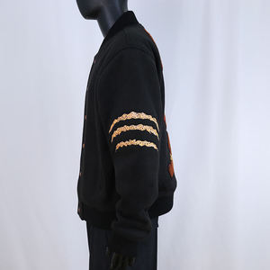 Chaqueta Varsity de Moda para Hombre con Cuello Byron, Botones a Presión y Parches Bordados de Chenilla, Estilo Urbano, Superventas - Product Image 2