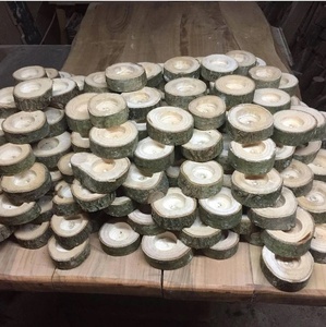 Portavelas de Madera Artesanal para Velas de Té, Soporte Rústico de Madera Natural para Decoración del Hogar, Bodas y Mesas - Product Image 1