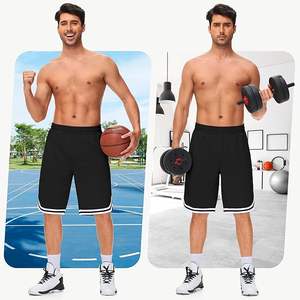 Shorts de basket-ball pour hommes avec poches zippées - Shorts de sport légers en mesh à séchage rapide pour l'entraînement et la course à pied - Product Image 5