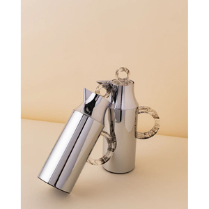 Offre promotionnelle : Gobelet isotherme en acier inoxydable avec motif floral et poignée en bois, idéal pour la cuisine et la table. - Product Image 1