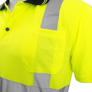 High Visibility Fluorescent Reflective Breathable Quick Dry Unisex Polyester/Cotton Polo <b>Shirt</b> Short Sleeve <b>Hi</b>-<b>Vis</b> Workwear for - Product Image 4