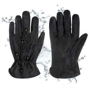 Waterproof Black Grain Cowhide Leather <b>Work</b> <b>Gloves</b>, Heavy Duty Water Resistant Winter <b>Thermal</b> <b>Work</b> <b>Gloves</b> for Motorcycle Riding, - Product Image 1