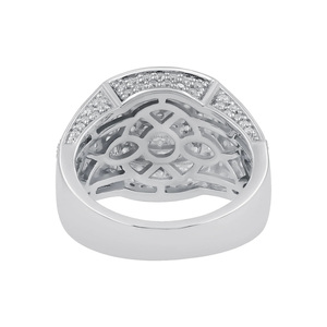 Hiphop Rhodium Plated Sterling Silver Cluster <b>Ring</b> with Prong Setting <b>Iced</b> Out Design Engagement & Wedding Anniversary Gift <b>Ring</b> - Product Image 3
