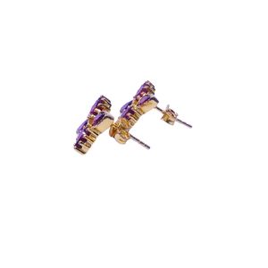 Parure de boucles d'oreilles pour femme en argent sterling 925 plaqué or avec pierre précieuse grenat, idéale pour les mariages - Product Image 3