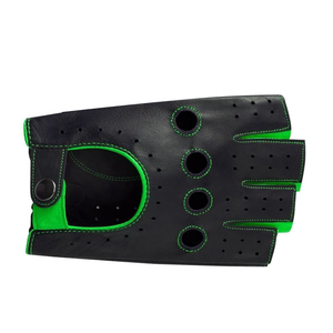 Guantes de Conducción de Cuero Genuino para Hombre, Hechos a Mano, Perforados, con Correa de Muñeca Ajustable, al por Mayor - Product Image 4