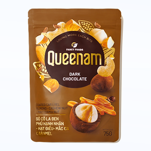 โกโก้ดรากี ช็อกโกแลต ขนมหวาน ขนมขบเคี้ยว รับผลิตแบบ OEM/ODM 75 กรัม ช็อกโกแลตดำเคลือบคาราเมล อัลมอนด์ เม็ดมะม่วงหิมพานต์ แมคคาเดเมีย ฮาลาล - Product Image 1
