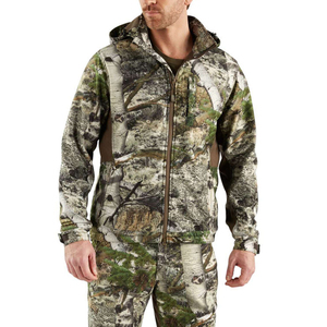Veste softshell camouflage à capuche pour homme avec fermeture éclair et poches pour la randonnée en plein air, toutes saisons - Product Image 2