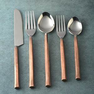<b>Golden</b> Modern Minimalist Flatware <b>Set</b> High Mirror Polish Dishwasher Safe Eco-Friendly Wedding <b>Cutlery</b> Metal Handle - Product Image 5