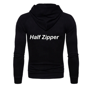 Sudadera deportiva de manga larga con media cremallera, corte ajustado, cuello alto, forro polar suave de algodón transpirable, estampada, para invierno, talla XS, color liso. - Product Image 4