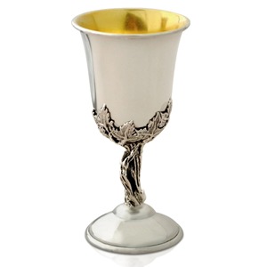 Copa Kiddush de Alta Calidad, Ecológica y Sostenible, Plateada en Plata Metálica, con Estrella de David, para Shabat Judío, Copa de Vino para Rituales Judaicos - Product Image 2
