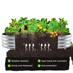 เตียงในสวนทรงวงรีทำจากโลหะชุดสร้างสวนศาลาสำหรับผักและกระถางดอกไม้อุปกรณ์แต่งสวน - Product Image 5