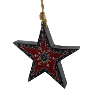 Décoration Murale Cœur Peint en Bois Coloré – Idéal pour Intérieur, Thème de Noël, Matériaux Naturels - Product Image 3