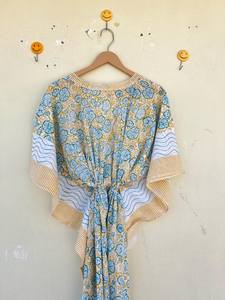 Bata Kimono con Estampado de Dibujos Animados para Mujer, 100% Algodón, Camisón de Verano Hecho a Mano, Cuello en V, Cintura Elástica, Largo hasta la Rodilla - Product Image 5