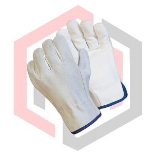 Guantes de Trabajo de Cuero Dividido para Conductor, Combinación de Piel y Cuero Dividido en la Parte Posterior, Antideslizantes, Resistentes a Desgarros, Transpirables, Sin Silicona, Anticorte - Product Image 4