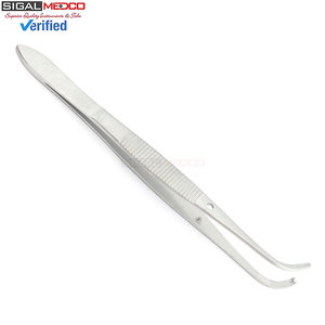 คีมจับเนื้อเยื่อ IRIS แบบโค้ง 4 ซี่ 1x2 ฟัน ผลิตจากเหล็กกล้าไร้สนิมเกรดเยอรมัน เครื่องมือผ่าตัดแบบใช้มือ ได้รับการรับรองมาตรฐาน CE สำหรับการจับเนื้อเยื่ออย่างแม่นยำ - Product Image 4