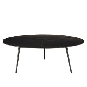 Mesa de Centro Redonda Moderna Everyday Icon con Tapa de Vidrio Templado y Estructura Metálica, Diseño de Mediados de Siglo, Muebles para Sala de Estar - Product Image 1