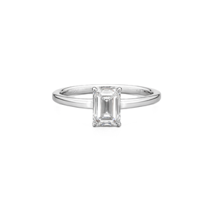 Anillo de Compromiso de Oro Sólido de 10K/14K con Diamante Cultivado en Laboratorio con Corte Esmeralda para Mujer, Anillo de Promesa, Anillo Solitario con Diamante Certificado por IGI, Anillo Fino - Product Image 1
