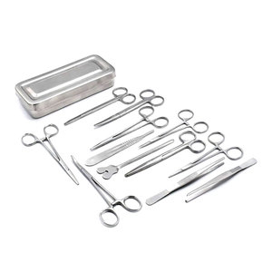 Juego de Instrumentos Quirúrgicos de 13 Piezas, Kit de Cirugía Menor + Estuche, Herramientas Médicas - Product Image 1