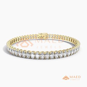 18K Gold Plated Oval Cut Moissanite Tennis <b>Bracelet</b> For Women Fashion Jewelry Pulsera Mujer Atlanta Style - Product Image 5