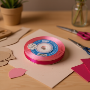 ริบบิ้นผ้าซาตินอิลัน 1.0 ม. 25 หลา สีบานเย็น D-15 - Product Image 2