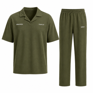 Conjunto Deportivo Unisex con Logotipo Personalizado, Estilo Casual Urbano, Dos Piezas, Camiseta Polo con Cuello de Solapa y Pantalones, Nueva Llegada 2026 - Product Image 3