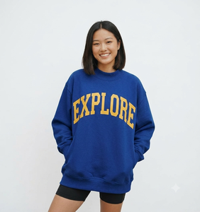 Sudadera Oversize de Cuello Redondo para Mujer, con Estampado de Letras de California, Manga Larga, Tejido de Algodón, Ropa Casual de Otoño - Product Image 4