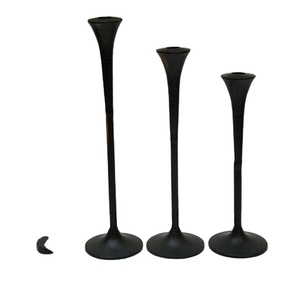 Bougeoirs noirs mat pour décoration de fête, 100 pièces, socle de Table, noir, chaud - Product Image 1