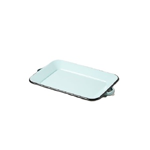 Fresh Selling High Quality <b>Black</b> Metal Iron Enamel <b>Serving</b> <b>Tray</b> With Handles Iron <b>Tray</b> For Home Decor <b>Serving</b> <b>Serving</b> Accessory - Product Image 2