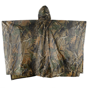 Poncho Impermeable de Camuflaje con Capucha, Ligero, para Senderismo, Camping, Pesca, Viajes, Unisex - Product Image 2