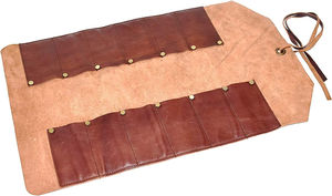 Bolsas de Cuero para Cuchillos de Cocina Portátiles, Acabado Marrón Clásico, Correa de Hombro Ajustable - Product Image 3