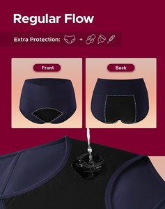 Ropa Interior Menstrual Reutilizable para Mujer, de Cintura Alta, Resistente a Fugas, de Algodón Suave, Transpirable, Ecológica, que Absorbe la Humedad - Product Image 3