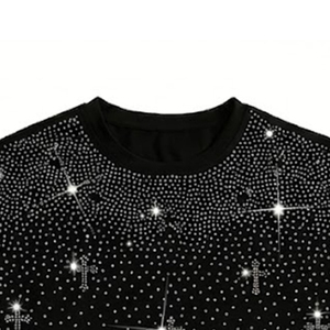 Ensembles chemises et shorts noirs pour hommes, les plus vendus, avec logo personnalisé imprimé, effet délavé et strass, pour streetwear vintage de haute qualité - Product Image 5