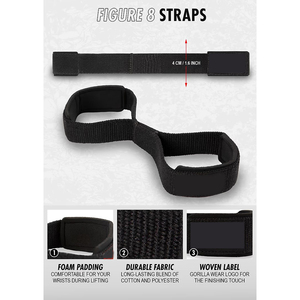 Sangles de maintien noires pour la musculation, sangles de soutien pour les poignets, antidérapantes, réglables, prix bas, OEM avec personnalisation - Product Image 6
