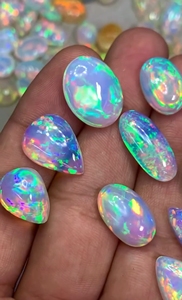 Ópalo Etíope Natural, Cabujones de Corte Mixto, Juego de Colores Brillantes y Efecto Fuego, Piedra Preciosa Suelta para Joyería W.A.GEMS - Product Image 6