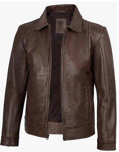 Veste de motard sur mesure pour homme en cuir d'agneau véritable noir, col montant, coupe ajustée, coupe-vent pour l'hiver - Product Image 5