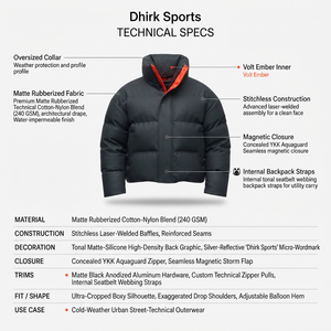 Men's <b>Cropped</b> Winter Stand Windproof Custom OEM ODM Welded <b>Puffer</b> <b>Jacket</b> Zippered Closure Matte Nylon Cotton Blend Detachable - Product Image 5