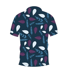Polo pour homme bleu marine à imprimé feuilles, décontracté, à manches courtes, mode été, chemise de golf - Product Image 5