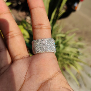 Moissanite Cluster Halo Engagement <b>Ring</b> 925 <b>Sterling</b> <b>Silver</b> Rhodium Plated Prong <b>Set</b> Brilliant Cut Hip Hop Style Bridal <b>Ring</b> - Product Image 3