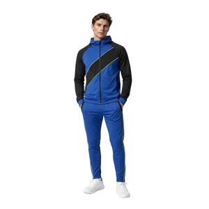 Burgundy Blue <b>White</b> Polyester Spandex <b>Men's</b> Tracksuit Custom Panel Zip Jacket <b>Jogger</b> Pants Gym Training Set - Product Image 6