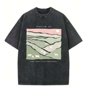 T-shirt personnalisé unisexe de haute qualité, écologique, imprimé, 100% coton biologique, vintage, à épaules tombantes, surdimensionné, lourd, lavé - Product Image 1