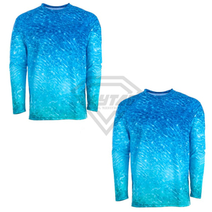 เสื้อตกปลาแขนยาวผู้ชายแบบสั่งทำพิเศษ ระบายอากาศได้ดี ป้องกันรังสียูวี แห้งเร็ว พิมพ์ลายทะเลแบบซับลิเมชั่น - Product Image 3