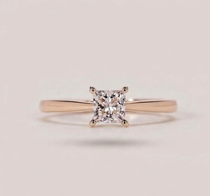 Anillo de Compromiso de Oro de 14K con Certificado IGI, Listo para Enviar, 2CT E VS1, Diamante Cultivado en Laboratorio de Corte Princesa de 7 mm, Anillo Solitario, Joyería Fina - Product Image 4