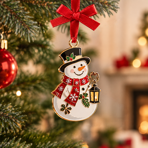 Wholesale Metal Christmas Ornament Custom Design Embossed Logo <b>Tree</b> Hanging Decoration OEM Supplier - Product Image 2