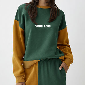 Sudadera de Mujer al por Mayor, Personalizada, Tallas Grandes, con Bloques de Color, Logotipo Impreso Personalizado, 100% Algodón, Cuello Redondo - Product Image 4