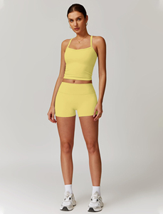 Two Piece Fitness Yoga Workout Sets For Women Tank Top Matching High Waist <b>Booty</b> Lifting Shorts Gym Yoga Active Wear Outfits - Product Image 2