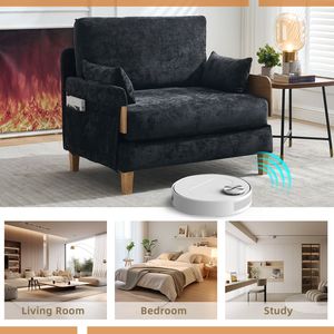 3-in-1 Convertible Mid for Century Modern Decor <b>Foldable</b> <b>Sofa</b> <b>Bed</b> Recliner for Small Spaces with Three Pillows - Product Image 4