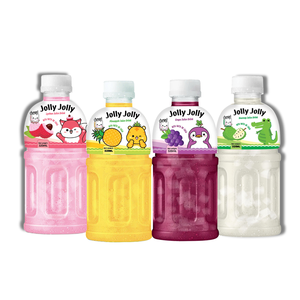 Bebida de Jugo de Nata de Coco de Fabricante Vietnamita, 320ml, Botella PET, Frutas Tropicales: Lichi, Piña, Uva, Guanábana, Jolly Jolly - Product Image 1